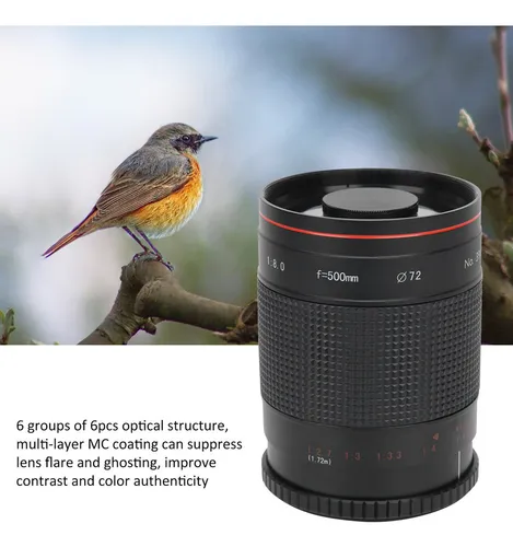 500mm F8 Teleobjetivo Espejo Lente Para Canon 70d/60d/50d/40