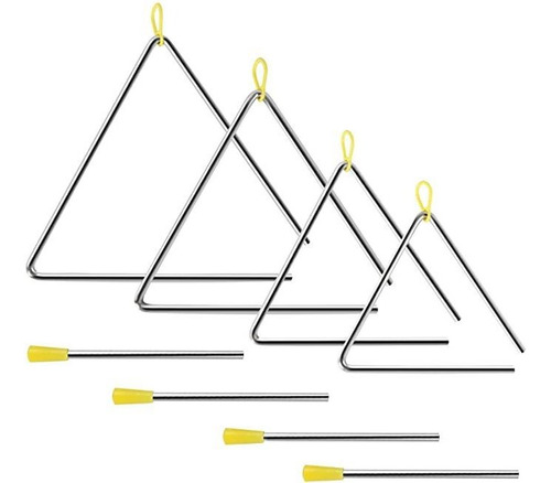 Imagen 1 de 7 de Eastrock Triángulo Instrumentos Musicales 4 Pack 7 8 9 10 .