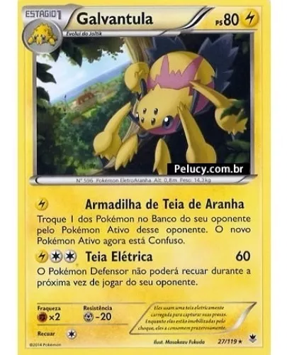 Galvantula - Pokémon Elétrico Raro 27/119 Pokemon Card Game