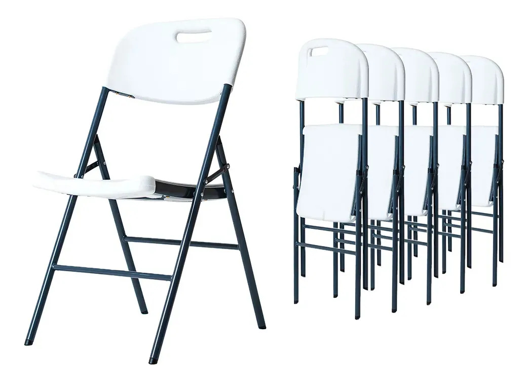 Paquete De 6 Sillas Plegables Blancas Loomber