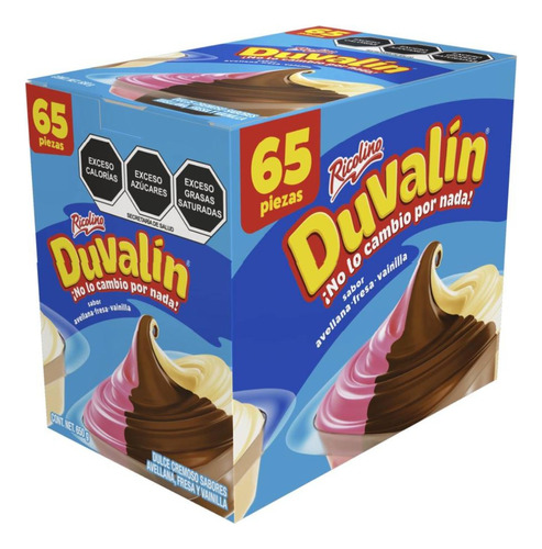 Duvalin Trisabor Chcolate Fresa Vainilla Dulces Caja 65 Pzas