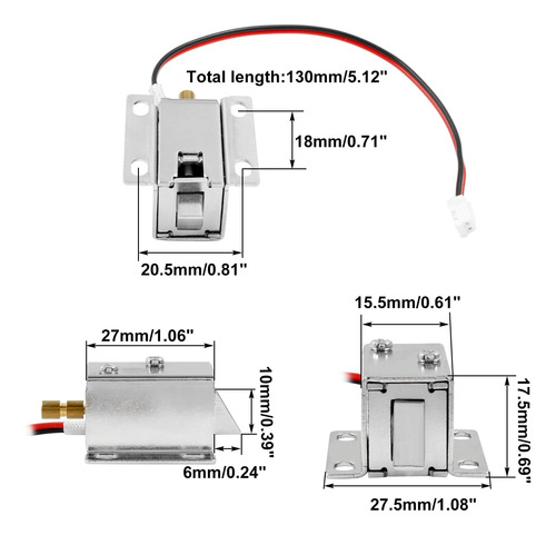 Bonsicoky Dc 12v 0.43a Bloqueo De Solenoide Electromagnético