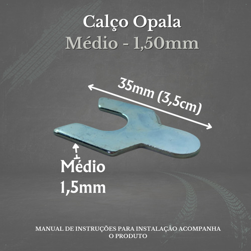 Calço Cambagem Medio (1,50mm) Opala / Uno Tipo Y 50 Pçs