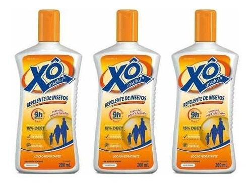 3x Repelente Xô Inseto Contra Mosquitos Borrachudos 200ml