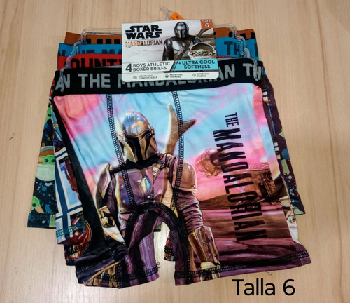 Boxer T 6 Niño. Star Wars. Importados. Polyester.set De 4