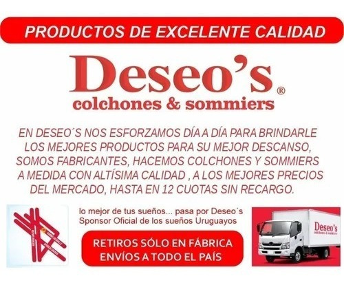 Imagen 3 de 4 de Colchón Deseo´s Da Vinci 2 Plazas Espuma Y Eps 138x188x24