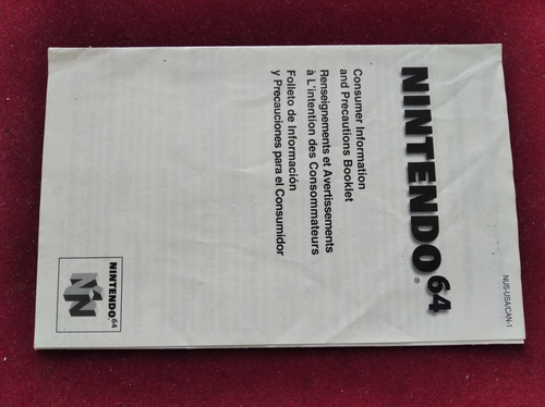 Nintendo 64 ( Manual / Folleto Al Consumidor Inserto )(^o^)/