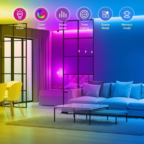 Imagen 6 de 8 de Tiras De Luz Led 15m Arcoíris Rgbic Smart Luzes App Control