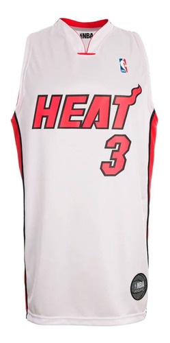 Camiseta Nba Miami Heat Of Basquet Bco/rjo 3 Wade