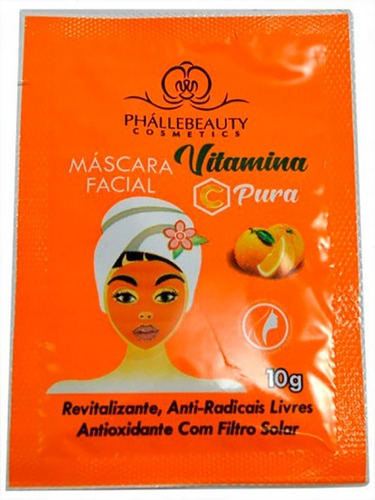 Máscara Facial Vitamina C Pura Phalle Beauty 10g Tipo de pele Todas