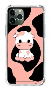 Funda Vaquita Cow Print Rosa Para iPhone Antigolpes