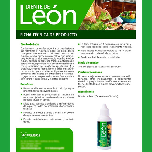 Extracto Diente De Leon 2 Piezas - 60 Ml