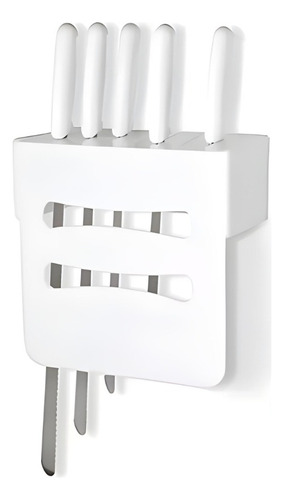 Suporte De Parede Branco Para 7 Facas Solrac Faqueiro