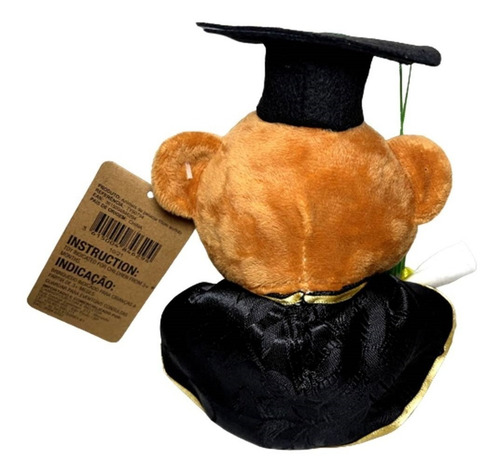 Imagem 4 de 4 de Boneco Pelúcia Pequeno Urso Ursinho Marrom Formatura Diploma