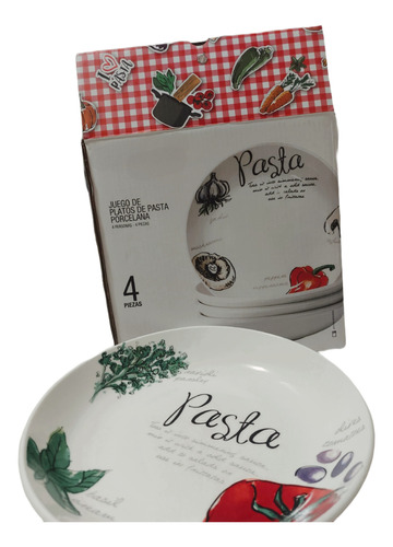 Juego Set Platos Porcelana 4 Personas 