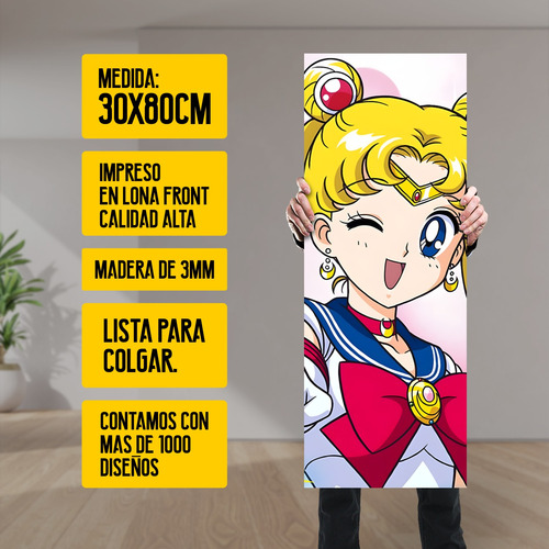 Imagen 2 de 8 de Cuadro Grande 30x80 Cm Sailor Moon Usagi Tsukino Animeras