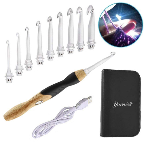 Yarniss - Light Up Crochet Hooks, Juego De Agujas De Croc...