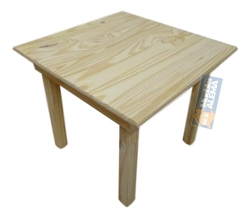 Mesa De Pino Infantil 60 X 60 Cm Maciza