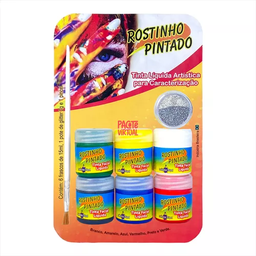 Kit Tinta Líquida Facial Infantil para Maquiagem Artística.