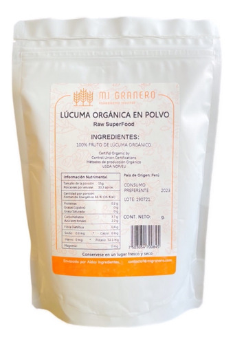 Lúcuma Orgánica 250 G Natural 