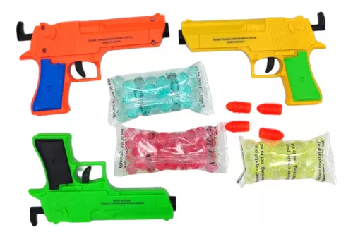 Pistola De Gel 3pz Para Niños Con Bolas Y Dardos Manual Hidrogel