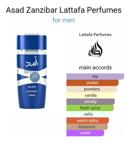 Perfume Asad Zanzibar Lattafa Edp 100ml. 100% Original Árabe
