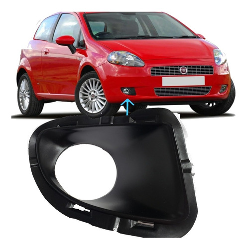 Aro Faro Auxiliar Antiniebla Fiat Punto 2007-2012 Negro Der.