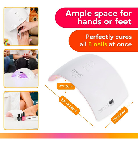 Lámpara Secadora De Uñas Led Uv 24w Doble Fuente De Luz