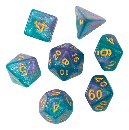 3 X 7 Piezas D4 D8 D10 D12 D20 Dados Acrílicos Violeta