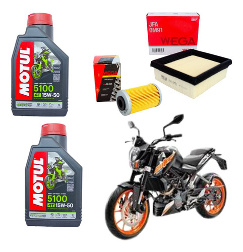 Kit Service Ktm Duke 200/390 Motul + Wega