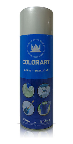 Tinta Spray Metálica Colorart 300ml Prata Platina