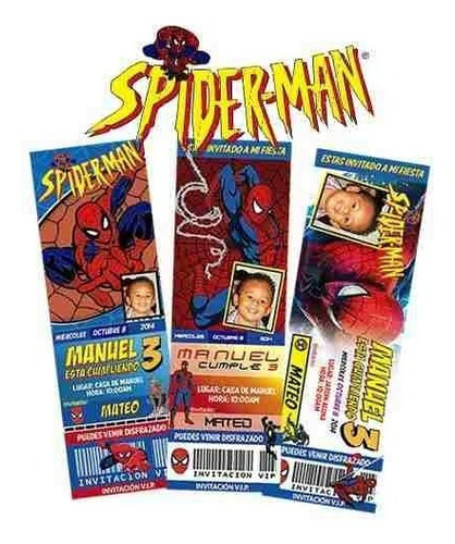 Invitaciones Personalizadas Cumpleaños De Spiderman+nombres