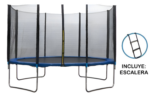 Brincolin Trampolín Infantil 12ft 3.60mts Con Escalera Homex Lona De Salto Negro Cobertor De Resortes Azul