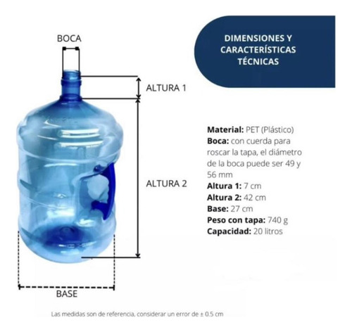 Garrafon Para Agua De 20 Litros Azul