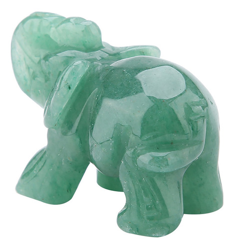 Figura De Elefante De Cristal Tallado En Jade Natural, 5 Cm