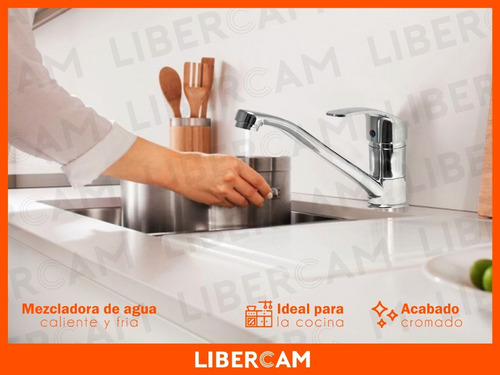 Imagen 6 de 10 de Canilla Griferia Monocomando Cocina Mesada Pico Largo Oferta