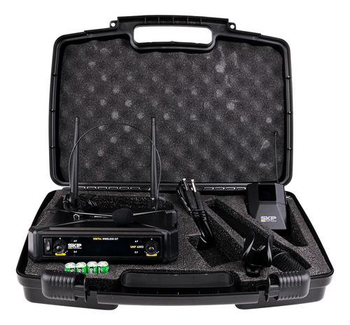 Microfone Sem Fio De Mão + Lapela Headset Uhf Skp Uhf400-d
