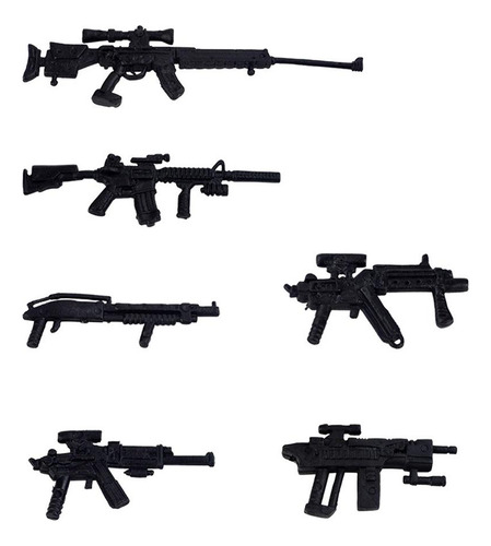 6 Policiais Homens Soldados Com Armas Modelo Crianças