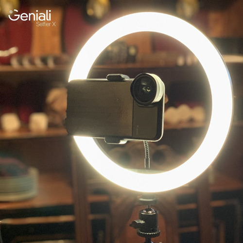 Iluminador Led Ring Light 26cm Com Tripé De Mesa Geniali