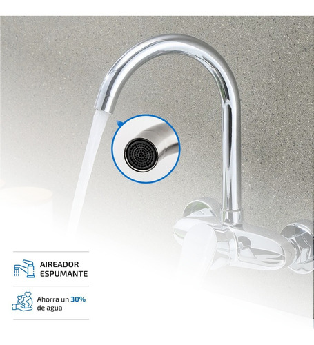 Griferia De Cocina Vanitory Canilla Monocomando Pared Baño