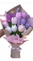 Comprar Ramo De Tulipanes Y Lavandas Tejido A Crochet 