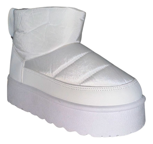 Bota Furor Dama Afelpada Invierno Plataforma Blanco 26433