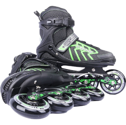 Patines Lineales Ajustables Alta Velocidad Tallas Variadas L / 37-38-39 Verde