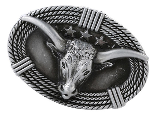 . Hebilla De Cinturón De Cabeza De Vaca 3d Estilo Vaquero