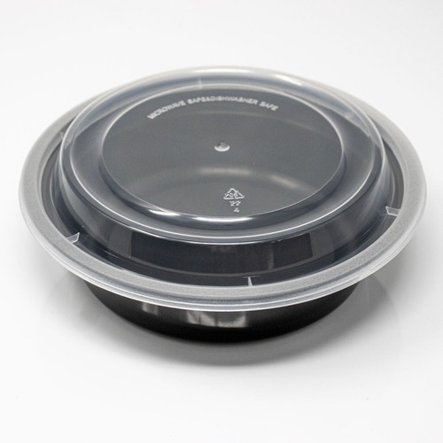 Contenedor Circular 16oz, Topper Wow, 150jgos, Pp Reciclable Color Negro