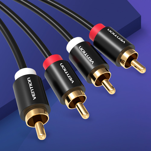 Cabo Audio 2 Rca Macho Blindado Dj Cobre Som 2m Vention