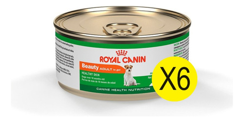 Alimento Royal Canin Lata Perro Adulto Beauty 150gr Pack X6