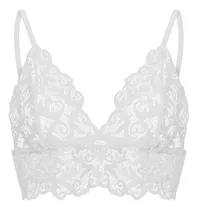 Comprar Bralette Cómodo Bralette Con Flores Y Encaje Para Mujer