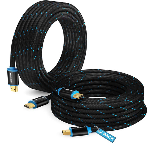Cable Hdmi 4k Ultra Hd De 25 Pies (paquete De 2) Hdm De Nylo