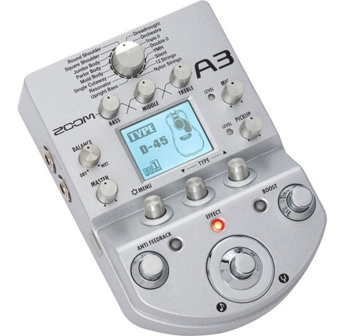 Zoom A-3 Pedalera Multiefectos Para Guitarra Acústica.